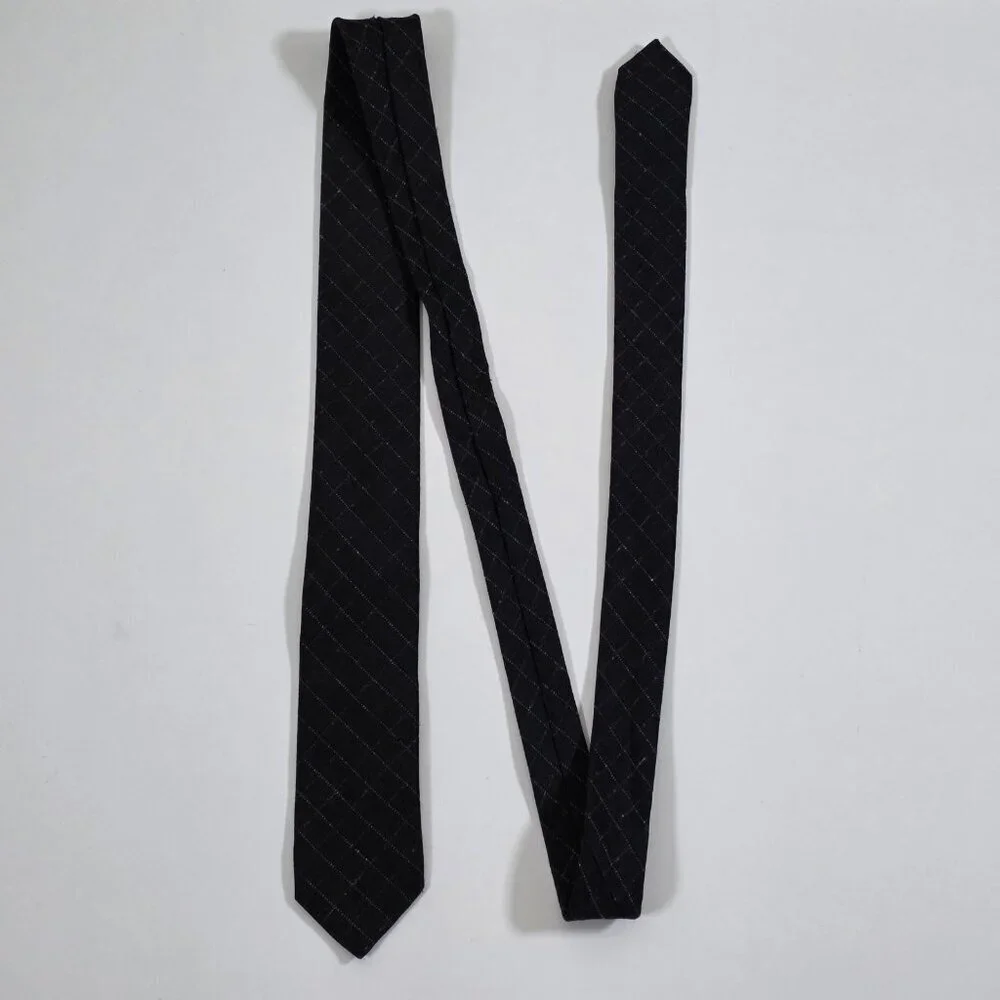 Hugo Boss Wool Silk Tie Gray Geometric Preppy Office Italy W 2.25